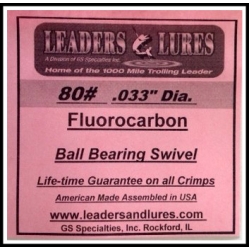 Leader: Fluorocarbon 80 LB to 220 LB
